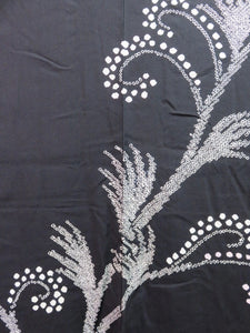 Haori Jacket Vintage 1960's Black Shibori Branches #0008