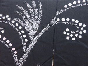 Haori Jacket Vintage 1960's Black Shibori Branches #0008