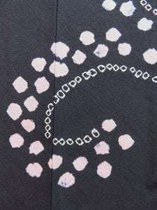 Haori Jacket Vintage 1960's Black Shibori Branches #0008