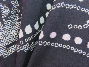 Haori Jacket Vintage 1960's Black Shibori Branches #0008