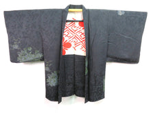 Load image into Gallery viewer, Haori Jacket Vintage 1960's Black Wild Flowers #0033

