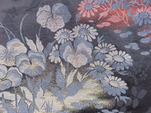 Load image into Gallery viewer, Haori Jacket Vintage 1960's Black Wild Flowers #0033
