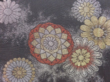 Load image into Gallery viewer, Haori Jacket Vintage 1960's Black Gold Glinting Chrysanthemum #0042
