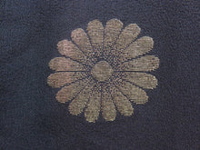 Load image into Gallery viewer, Haori Jacket Vintage 1960's Black Gold Glinting Chrysanthemum #0042

