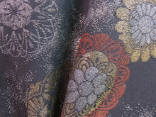 Load image into Gallery viewer, Haori Jacket Vintage 1960's Black Gold Glinting Chrysanthemum #0042

