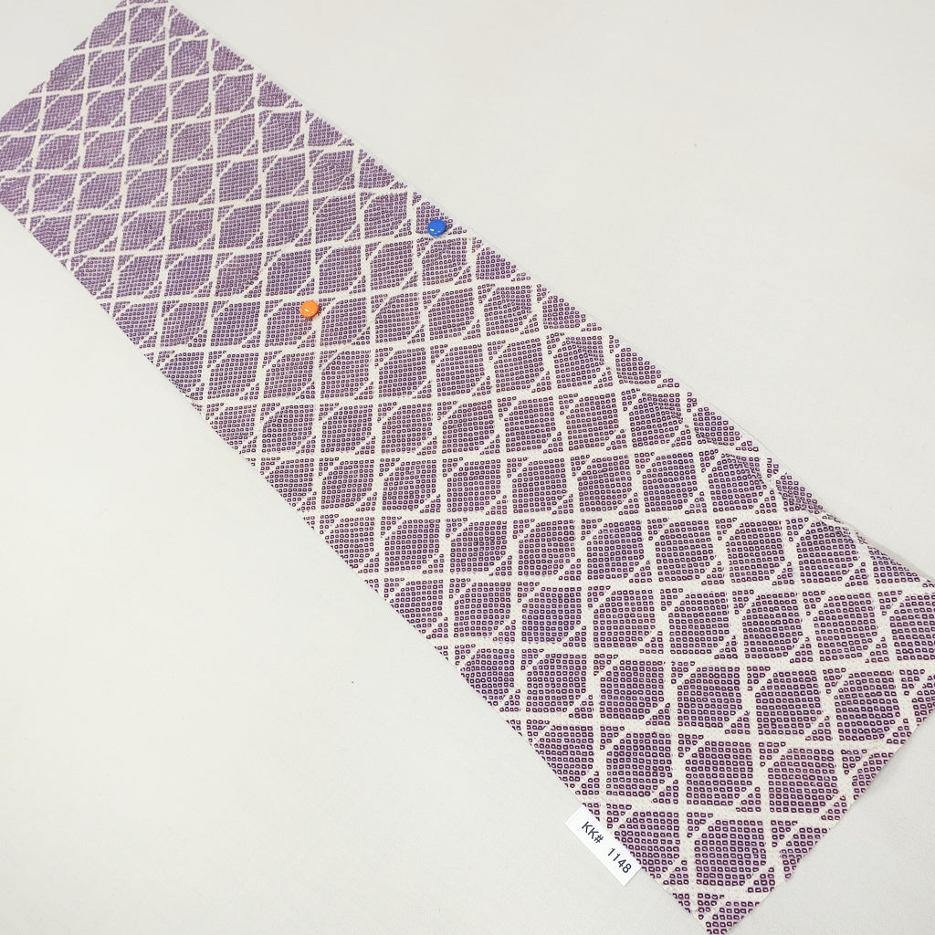 KK1148B4 Silk Kimono Fabric Vintage(1950-1980) Shibori Purple 48.0x12.2in(122x31cm)