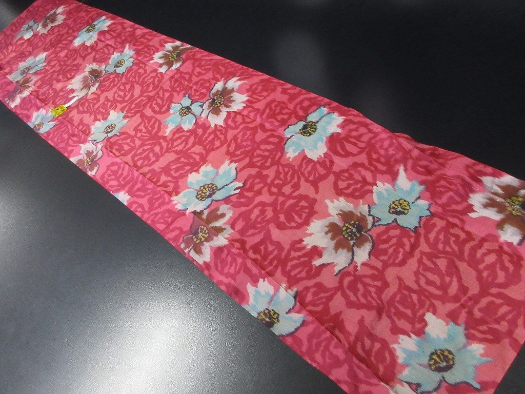 ACH#641a40 Silk Kimono Fabric Vintage Meisen 57.1x13.4in(145x34cm)