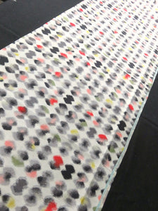 BCF#2886 Silk Kimono Fabric Vintage(1920-1950) Meisen Black White 57.1x11.8in(145x30cm)