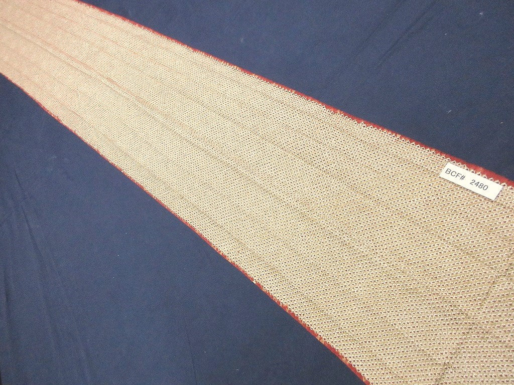 BCF#2480 Silk Kimono Fabric Vintage(1950-1980) Hand-stitched  Shibori    Light  Brown    180cm (70.9in)