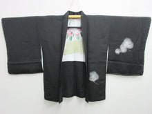 Load image into Gallery viewer, Haori Jacket Vintage(1950-1980) Black Pine Tree Silk #7820L1
