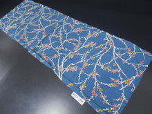 Load image into Gallery viewer, MKF#209 Silk Kimono Fabric Vintage(1950-1980) Branch Blue 40.6x12.6in(103x32cm)
