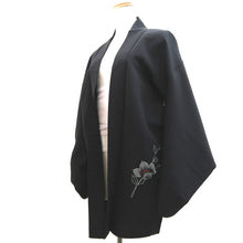 Load image into Gallery viewer, Haori Jacket Vintage(1950-1980) Black Azalea Silk #9500H1
