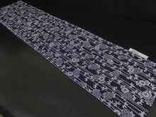 Load image into Gallery viewer, FF2626B Cotton Kimono Fabric Vintage(1950-1980) Bamboo Indigo Blue 59.8x13.4in(152x34cm)
