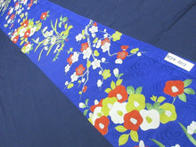 Load image into Gallery viewer, BCF#2513 Silk Kimono Fabric Vintage(1920-1950) Hand Painted  Branch  Plum Blossom    Blue    140cm (55.1in)
