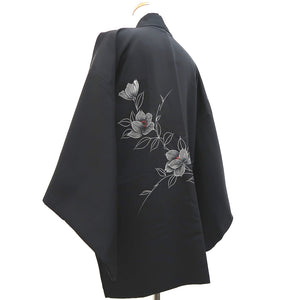 Haori Jacket Vintage(1950-1980) Black Azalea Silk #9500H1