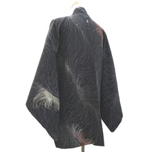 Load image into Gallery viewer, Haori Jacket Vintage(1950-1980) Black Gold Silver Chrysanthemum Silk #9529H2
