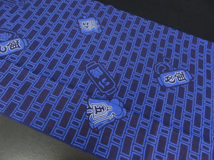 KK825A7 Cotton Kimono Fabric Vintage(1950-1980) Chouchin Navy 59.1x11.8in(150x30cm)