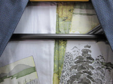 Load image into Gallery viewer, Men&#39;s Haori Vintage(1950-1980) Black Dark Blue Ukiyoe Ohshima Silk #7991N1
