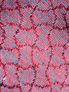 MBFd#54A Silk Kimono Fabric Vintage(1950-1980) Shibori Red 40.2x12.2in(102x31cm)