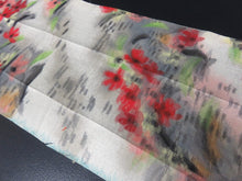 Load image into Gallery viewer, KK752A6 Silk Kimono Fabric Vintage(1950-1980) Meisen Red 68.9x5.9in(175x15cm)
