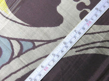 Load image into Gallery viewer, FF#2541 Silk Kimono Fabric Vintage(1920-1950) Meisen Black 140cm (55.1in)
