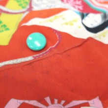 Load image into Gallery viewer, KK1190B4 Rayon Kimono Fabric Vintage(1950-1980) Heian Princess Vermillion 51.6x24.8in(131x63cm)
