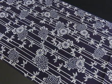 Load image into Gallery viewer, FF2561B Cotton Kimono Fabric Chrysanthemum Indigo Blue 42.1x13.0in(107x33cm)
