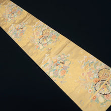 Load image into Gallery viewer, Fukuro Obi Vintage(1950-1980) Gold Birds Sakura Silk BB180V1
