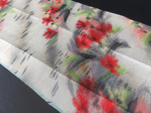 Load image into Gallery viewer, KK752A6 Silk Kimono Fabric Vintage(1950-1980) Meisen Red 68.9x5.9in(175x15cm)
