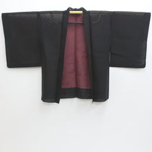 Load image into Gallery viewer, Haori Jacket Vintage(1950-1980) Black Magenta See-Through Grass Silk #9199E2
