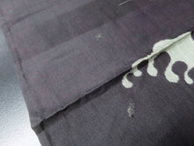 Load image into Gallery viewer, MKF#127 Silk Kimono Fabric Vintage(1920-1950) Meisen Wave Black 49.2x12.6in(125x32cm)
