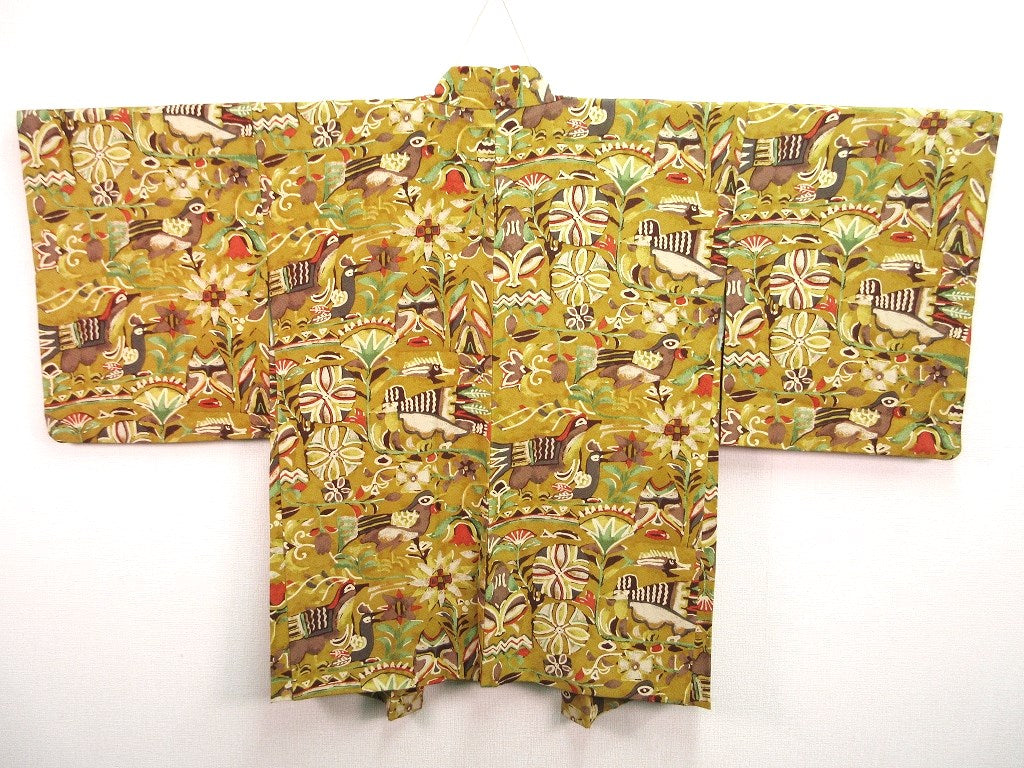 Haori Jacket Light Brown Birds #127