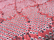 Load image into Gallery viewer, MBFd#54A Silk Kimono Fabric Vintage(1950-1980) Shibori Red 40.2x12.2in(102x31cm)
