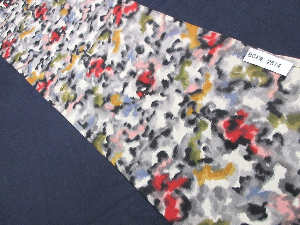BCF#2514 Silk Kimono Fabric Vintage(1920-1950)  Meisen     Black    100cm (39.4in)