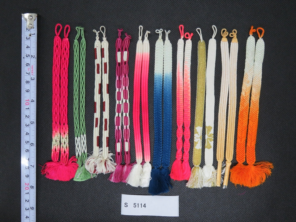 S#5114 Silk Haori Himo Flat Braid 10pcs Bundle Pack