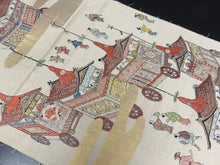 Load image into Gallery viewer, BB8261AB Silk Obi Fabric Vintage(1950-1980) Gion Festival Beige 55.1x11.8in(140x30cm)
