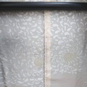 Haori Jacket Vintage(1950-1980) Black Gold Silver Chrysanthemum Silk #9529H2
