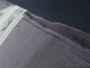 MKF#127 Silk Kimono Fabric Vintage(1920-1950) Meisen Wave Black 49.2x12.6in(125x32cm)