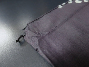 MKF#127 Silk Kimono Fabric Vintage(1920-1950) Meisen Wave Black 49.2x12.6in(125x32cm)
