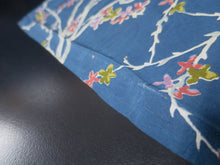 Load image into Gallery viewer, MKF#209 Silk Kimono Fabric Vintage(1950-1980) Branch Blue 40.6x12.6in(103x32cm)
