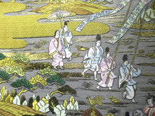 Load image into Gallery viewer, Fukuro Obi Gold Silver Zentsu Heian Period Aristocrats Silk BB4W1
