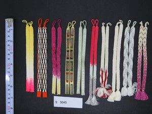S#5045 Silk Haori Himo Flat Braid 10pcs Bundle Pack
