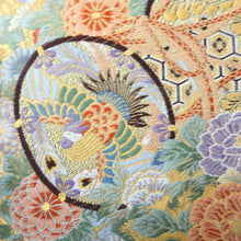 Load image into Gallery viewer, Fukuro Obi Vintage(1950-1980) Gold Birds Sakura Silk BB180V1
