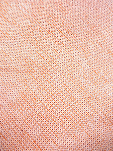 MBFq#2C Silk Kimono Fabric Vintage(1950-1980) Shibori Orange Red 72.8x13.4in(185x34cm)