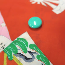 Load image into Gallery viewer, KK1190B4 Rayon Kimono Fabric Vintage(1950-1980) Heian Princess Vermillion 51.6x24.8in(131x63cm)
