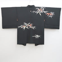 Load image into Gallery viewer, Haori Jacket Vintage(1950-1980) Black Bamboo leaf Silk #9268E5

