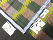 Load image into Gallery viewer, BCF#2887 Silk Kimono Fabric Vintage(1920-1950) Meisen Green 53.1x11.8in(135x30cm)
