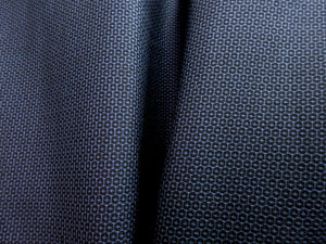 Men's Haori Vintage(1950-1980) Black Dark Blue Ukiyoe Ohshima Silk #7991N1