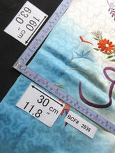 Load image into Gallery viewer, BCF#2836 Silk Kimono Fabric Vintage(1950-1980) Embroidery Flower Light Blue 160cm (63.0in)
