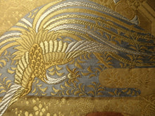 Load image into Gallery viewer, Fukuro Obi Vintage(1950-1980) Gold Phoenix Silk BB89W6
